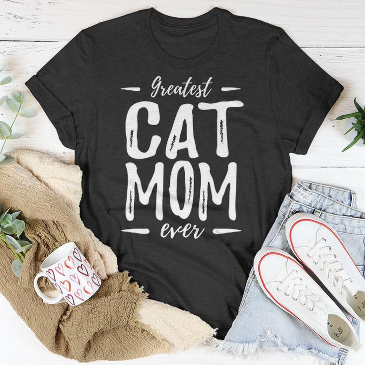 Greatest Cat Mom Funny Cat Lover Gift Idea Unisex T-Shirt Unique Gifts