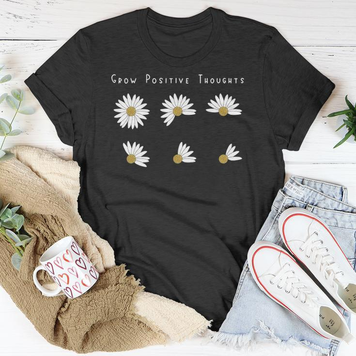 Grow Positive Thoughts Tee Floral Bohemian Style Unisex T-Shirt Unique Gifts