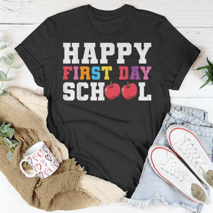 Happy First Day Of School Back To School Teachers Kids Unisex T-Shirt Funny Gifts