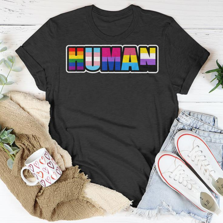 Human Lgbt Flag Gay Pride Month Transgender Unisex T-Shirt Unique Gifts