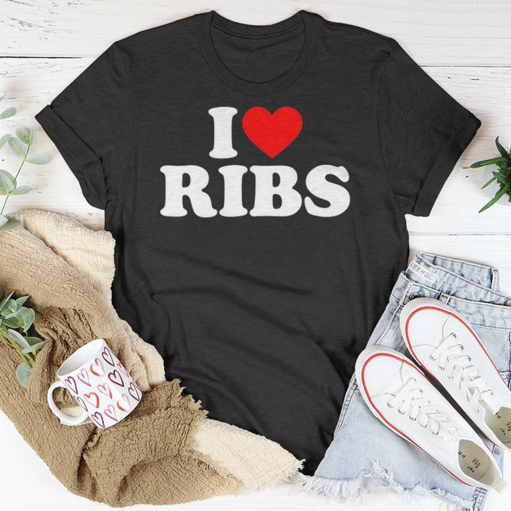 I Love Ribs I Heart Ribs Food Lover Unisex T-Shirt Unique Gifts