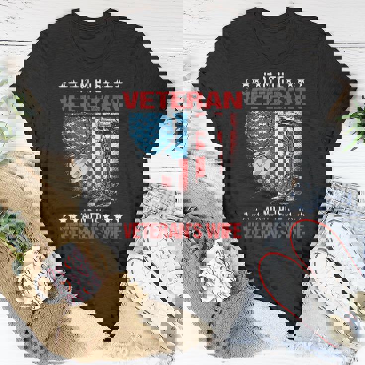 Im The Veteran And The Veterans Wife - Female Veterans Unisex T-Shirt Unique Gifts