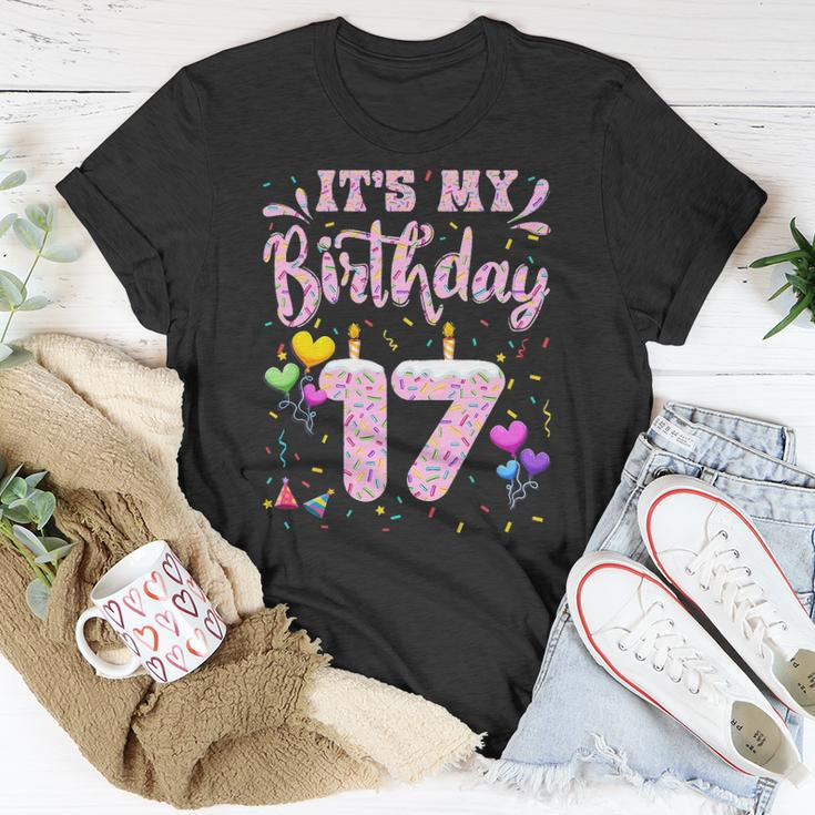 Its My 17Th Birthday Girl Doughnut Happy 17 Years Old Teens Unisex T-Shirt Unique Gifts