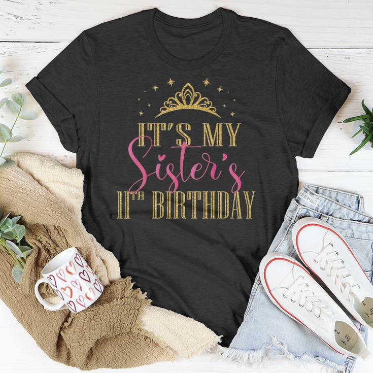 Its My Sisters 11Th Birthday Girls Party Family Matching Unisex T-Shirt Unique Gifts
