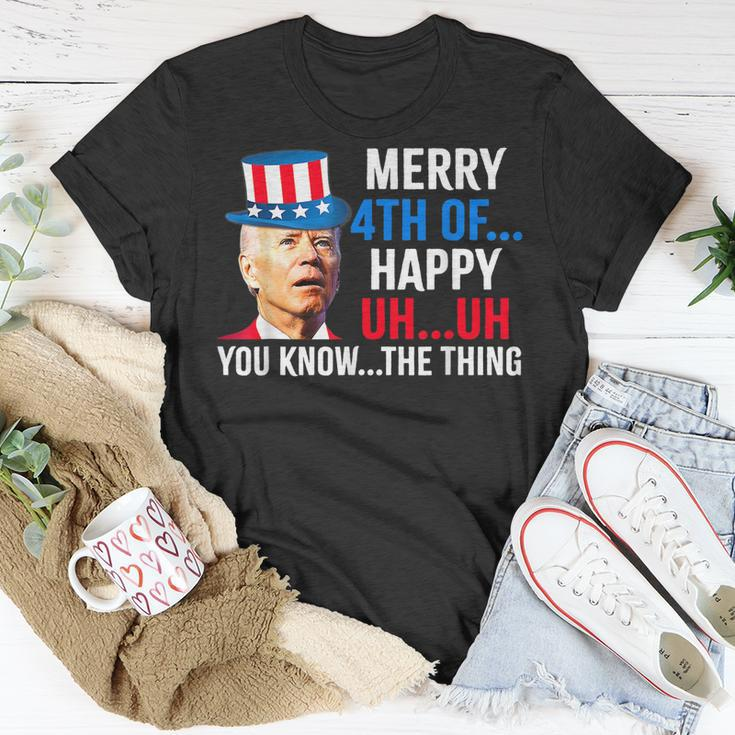 Joe Biden Confused Merry Happy Funny 4Th Of July Unisex T-Shirt Funny Gifts