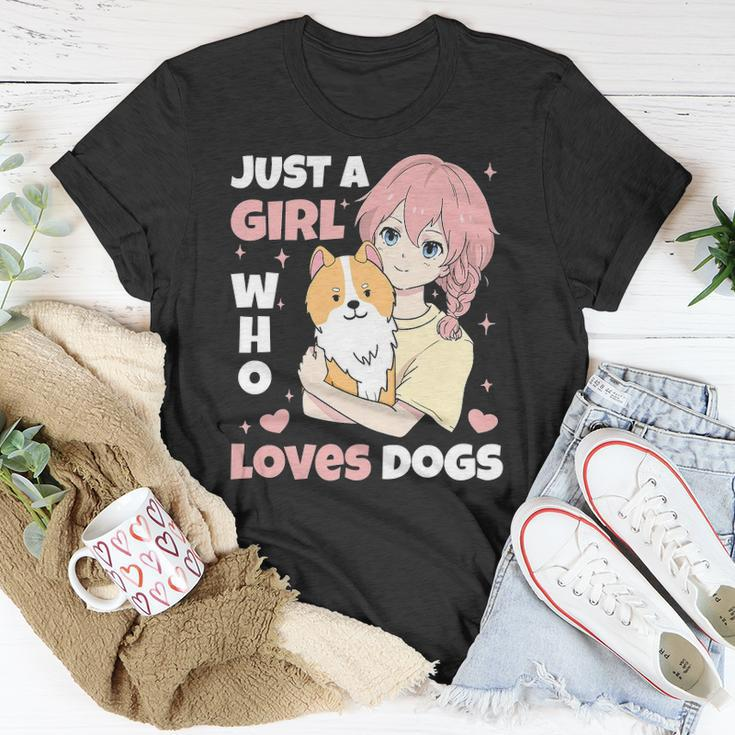 Just A Girl Who Loves Dogs Cute Corgi Lover Outfit & Apparel Unisex T-Shirt Unique Gifts