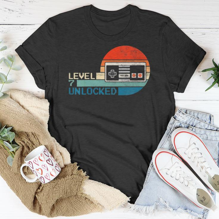 Kids Unlocked Level 7 Birthday Boy Video Game Controller Unisex T-Shirt Unique Gifts