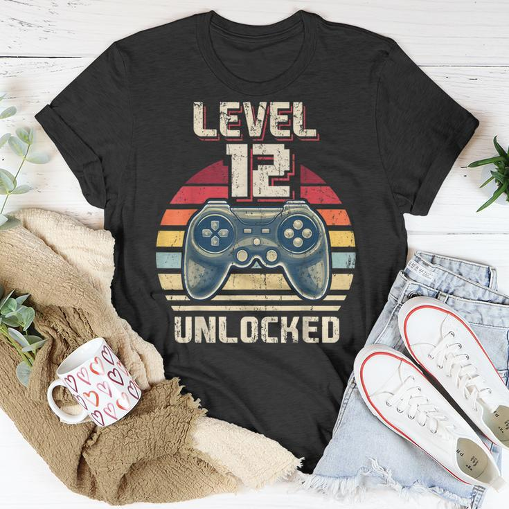 Level 12 Unlocked Video Game 12Th Birthday Gamer Boys V5 Unisex T-Shirt Funny Gifts