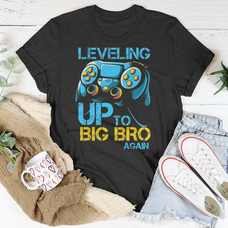 Leveling Up To Big Bro Again Gaming Lovers Vintage Unisex T-Shirt Unique Gifts