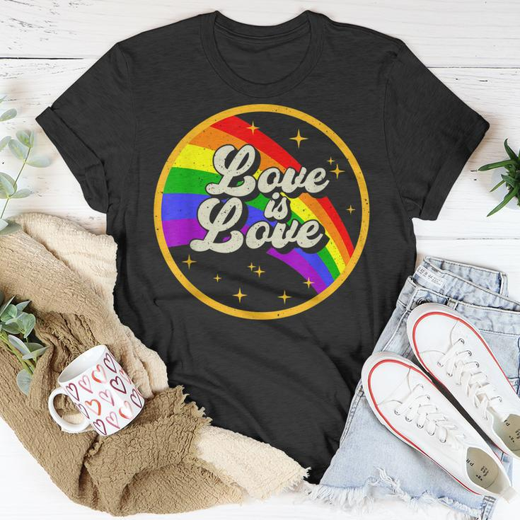 Love Is Love Rainbow Lgbt Gay Lesbian Pride Unisex T-Shirt Unique Gifts