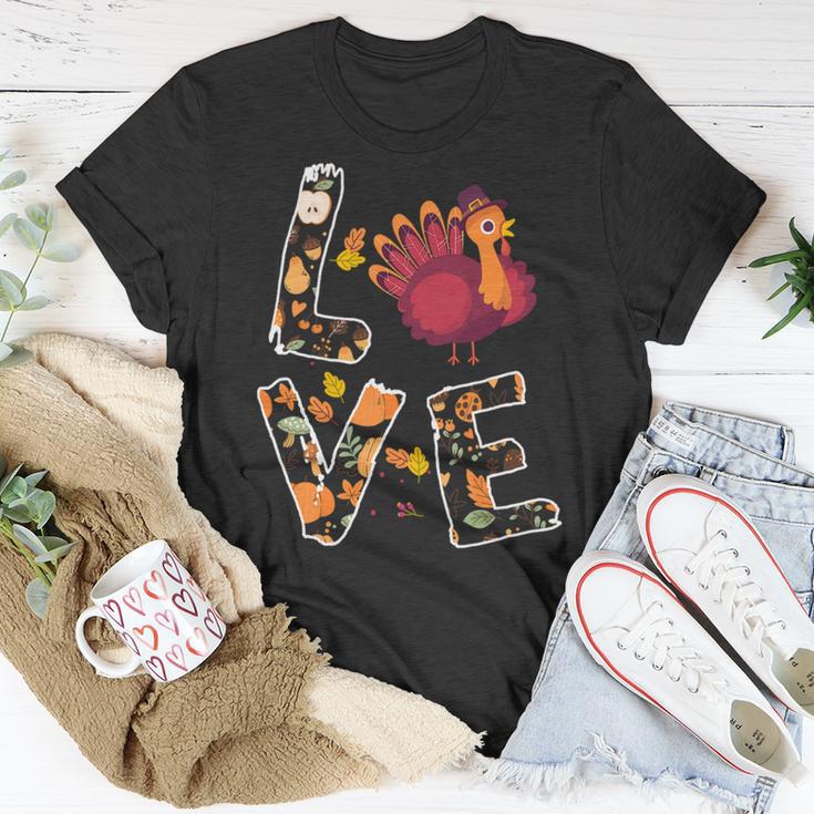 Love Turkey Thanksgiving Happy Fall 20 Shirt Unisex T-Shirt Funny Gifts