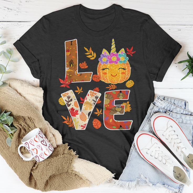 Love Unicorn Turkey Thanksgiving Happy 15 Shirt Unisex T-Shirt Funny Gifts