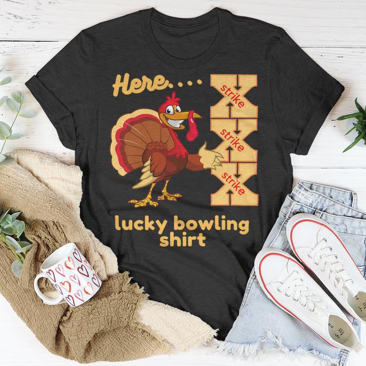 Lucky Bowling Here Turkey Strike 11 Shirt Unisex T-Shirt Funny Gifts