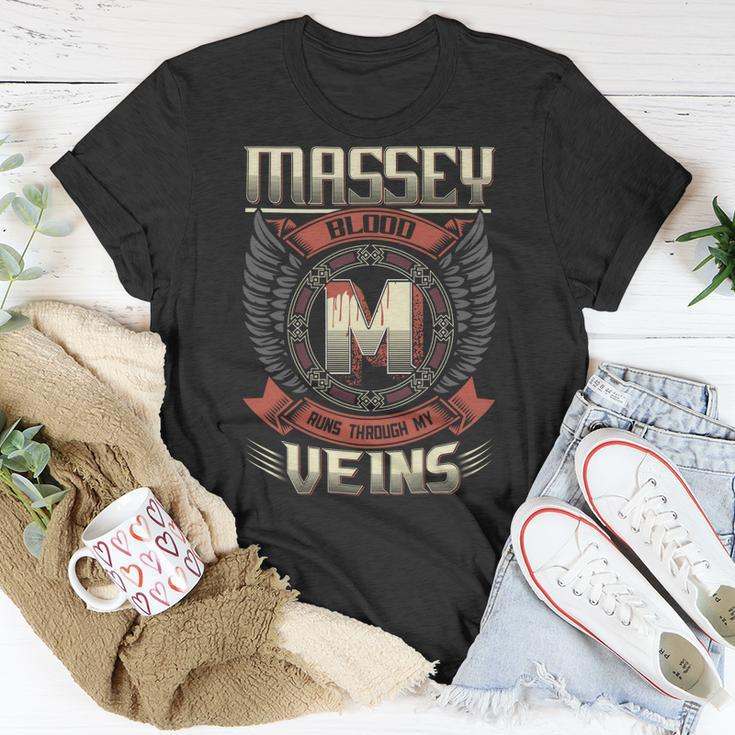 Massey Blood Run Through My Veins Name V6 Unisex T-Shirt Funny Gifts