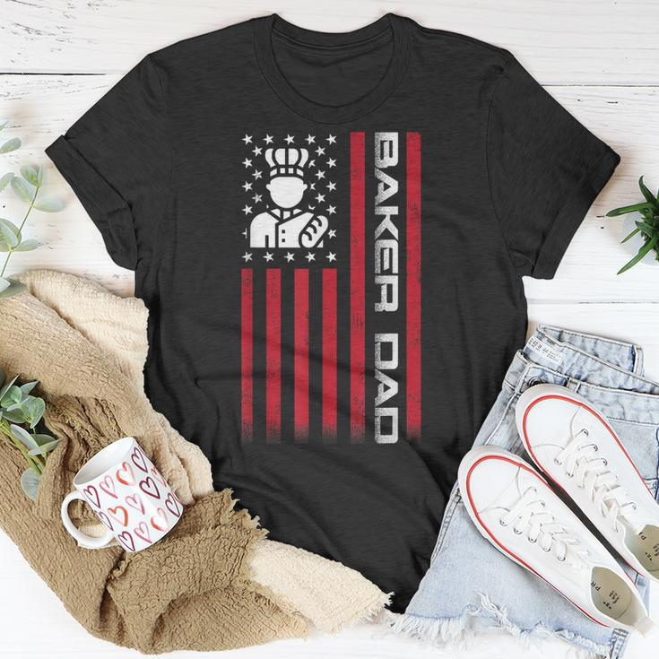 Mens 4Th Of July Us Flag Baker Dad Gift For Fathers Day Unisex T-Shirt Funny Gifts
