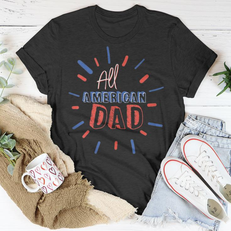 Mens All American Dad 4Th Of July Family Matching Cute Holiday Unisex T-Shirt Funny Gifts