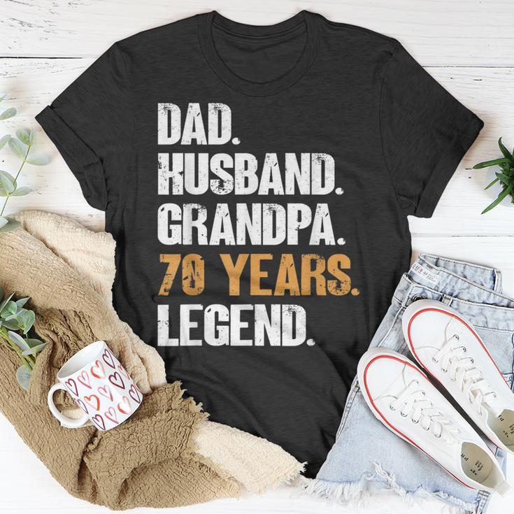 Mens Dad Husband Grandpa 70 Years Legend Birthday 70 Years Old Unisex T-Shirt Funny Gifts