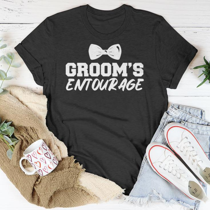Mens Grooms Entourage Bachelor Stag Party Unisex T-Shirt Unique Gifts