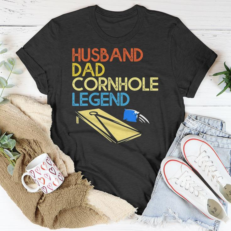 Mens Husband Dad Cornhole Legend Unisex T-Shirt Unique Gifts