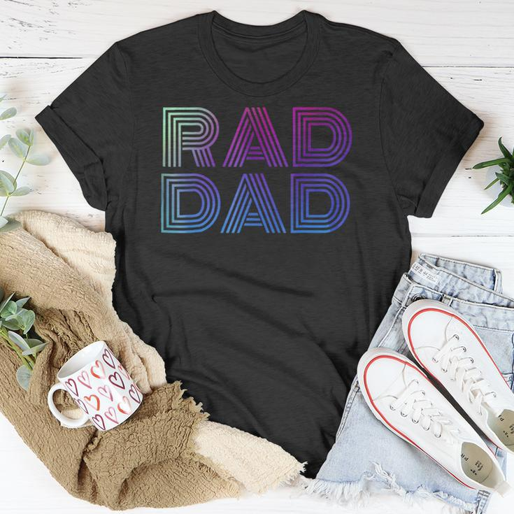 Mens Rad Dad 1980S Retro Fathers Day Unisex T-Shirt Unique Gifts