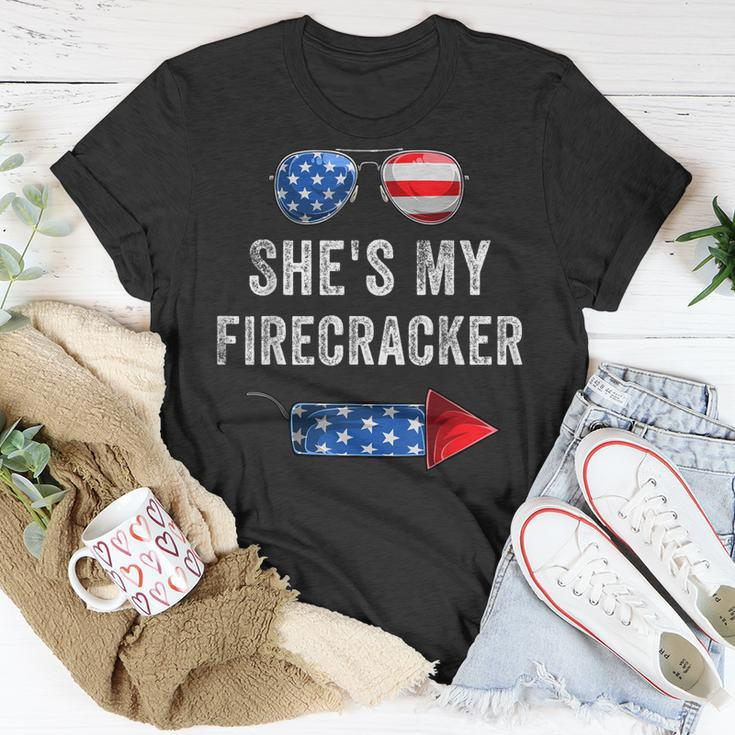 Mens Shes My Firecracker His And Hers 4Th July Matching Couples Unisex T-Shirt Funny Gifts
