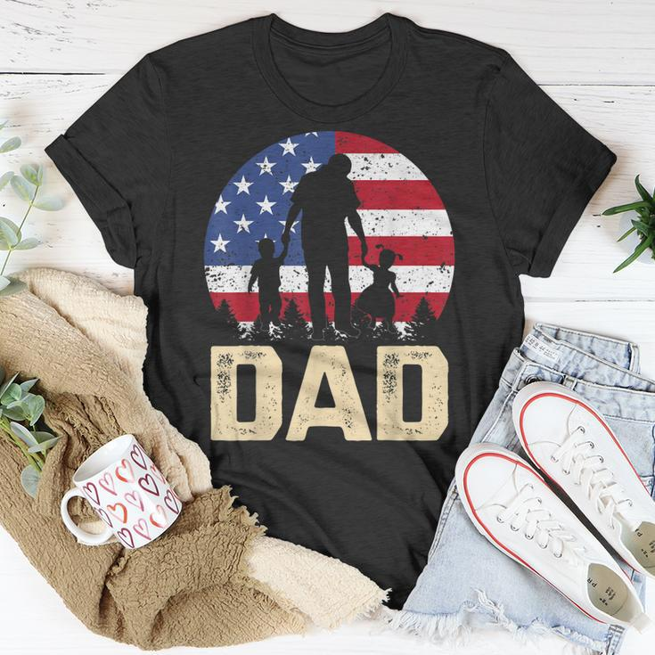 Mens Vintage American Flag 4Th Of July Patriotic Dad Gift Unisex T-Shirt Funny Gifts