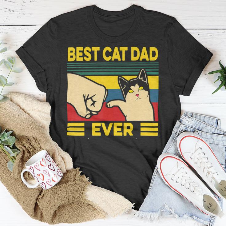 Mens Vintage Best Cat Dad Ever Bump Fit 240 Shirt Unisex T-Shirt Funny Gifts