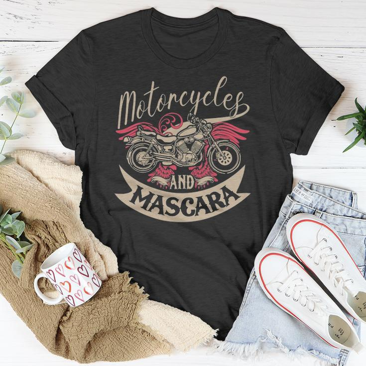 Motorcycles And Mascara Clothes Moped Chopper Motocross Unisex T-Shirt Unique Gifts