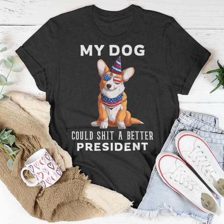 My Dog Could Shit A Better President Corgi Lover Anti Biden V3 Unisex T-Shirt Unique Gifts