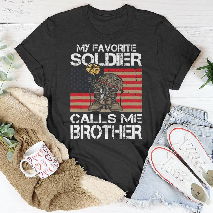 My Favorite Soldier Calls Me Brother Proud Army Bro Unisex T-Shirt Unique Gifts