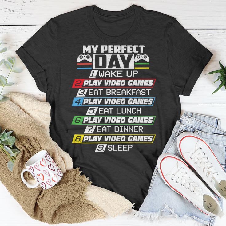 My Perfect Day Video Games Funny Cool 554 Shirt Unisex T-Shirt Funny Gifts