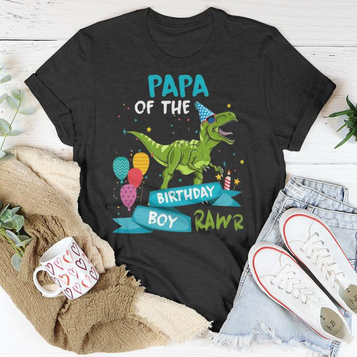 Papa Of The Birthday Boy Rawr Dinosaur Birthday Partyrex Unisex T-Shirt Unique Gifts
