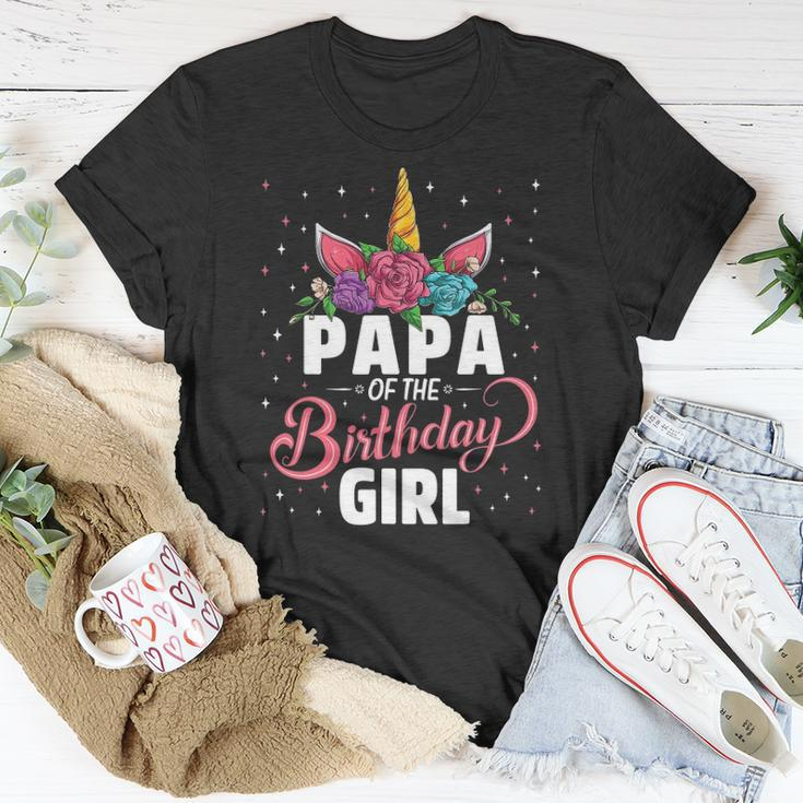 Papa Of The Birthday Girl Unicorn Girls Family Matching Unisex T-Shirt Unique Gifts