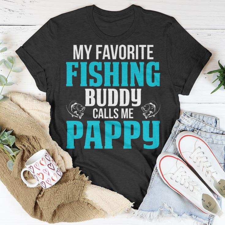 Pappy Grandpa Fishing My Favorite Fishing Buddy Calls Me Pappy T-Shirt Funny Gifts