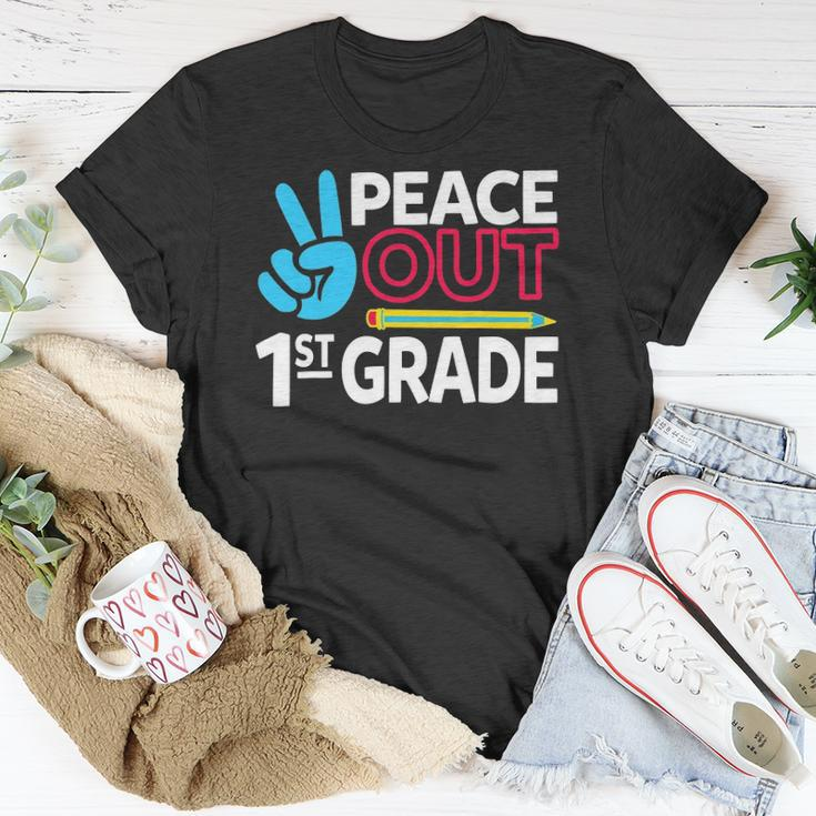 Peace Out 1St Grade Last Day Of School Teacher Girl Boy Unisex T-Shirt Unique Gifts