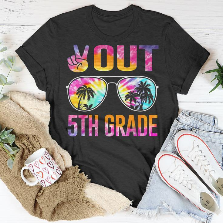 Peace Out 5Th Grade Tie Dye Graduation Last Day Of School Unisex T-Shirt Unique Gifts