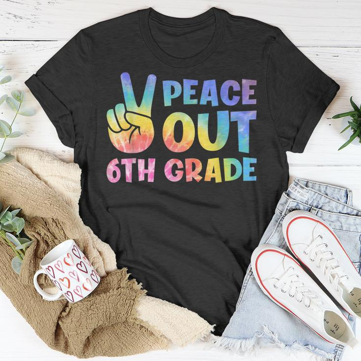 Peace Out 6Th Grade 2022 Graduate Happy Last Day Of School Unisex T-Shirt Unique Gifts