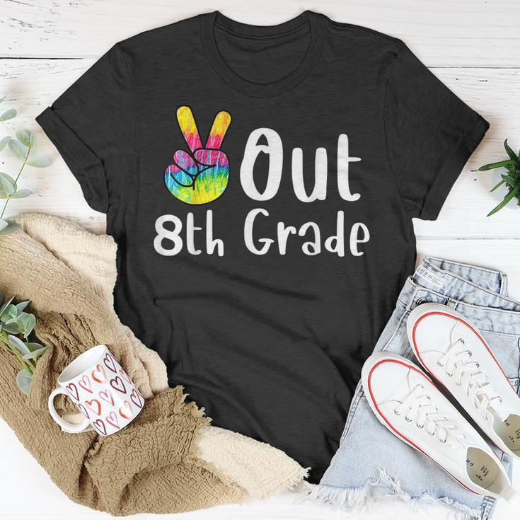 Peace Out 8Th Grade Tie Dye Graduation Class Of 2022 Virtual V2 Unisex T-Shirt Unique Gifts
