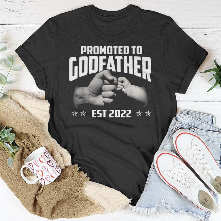 Promoted To Godfather 2022 For First Time Fathers New Dad Unisex T-Shirt Unique Gifts