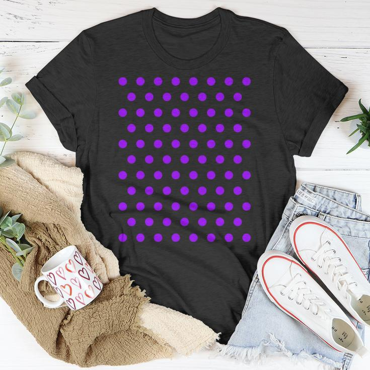 Purple And White Polka Dots Unisex T-Shirt Unique Gifts