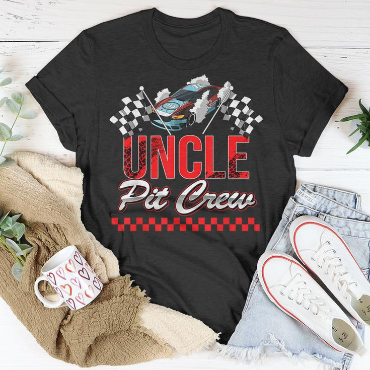 Race Car Birthday Party Racing Family Uncle Pit Crew Unisex T-Shirt Funny Gifts