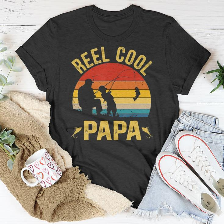 Reel Cool Papa Funny Fishing Fathers Day Unisex T-Shirt Unique Gifts