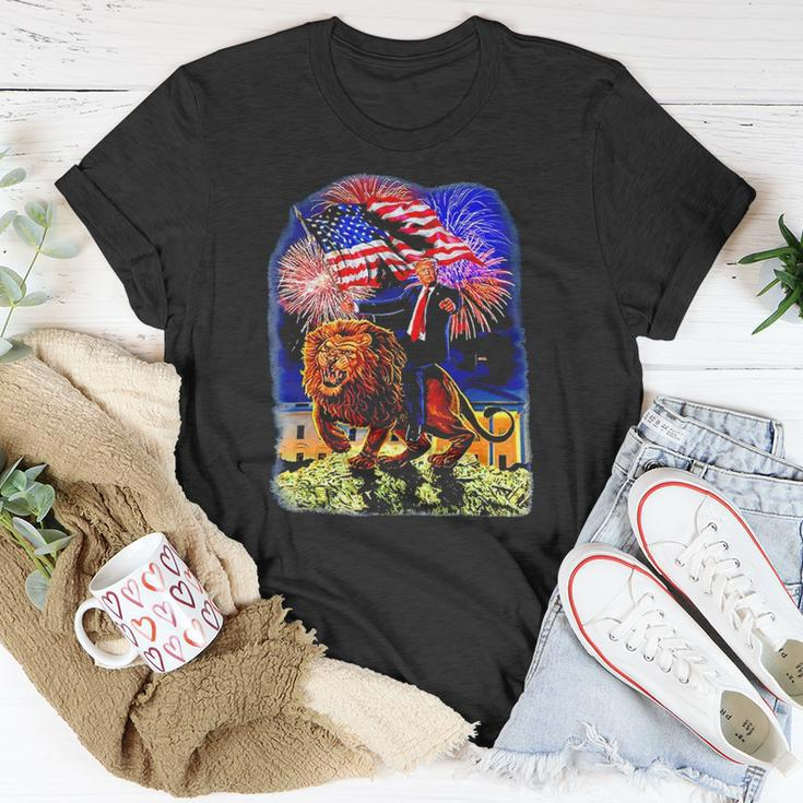 Republican President Donald Trump Riding War Lion Unisex T-Shirt Unique Gifts