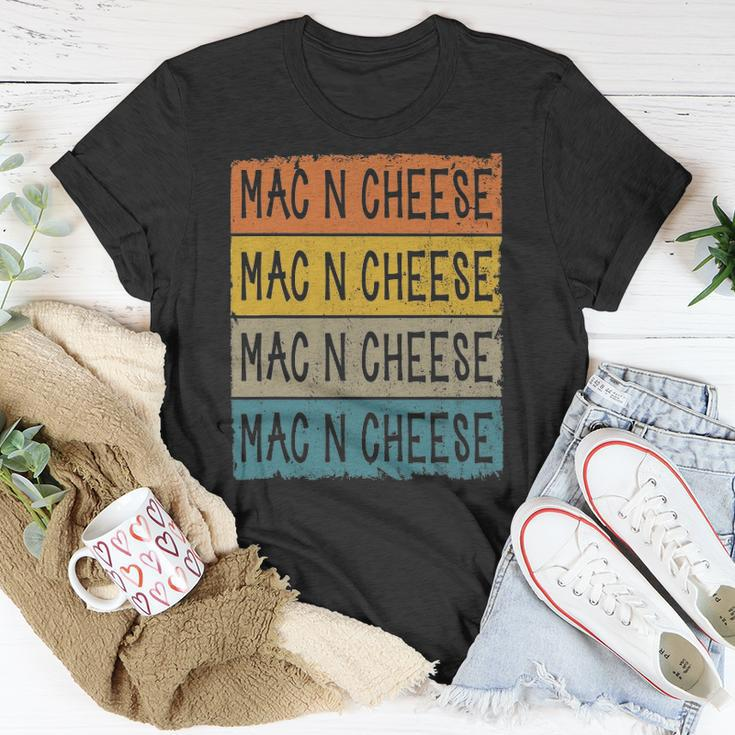 Retro Mac N Cheese Foodie Lover Macaroni And Cheese Unisex T-Shirt Unique Gifts