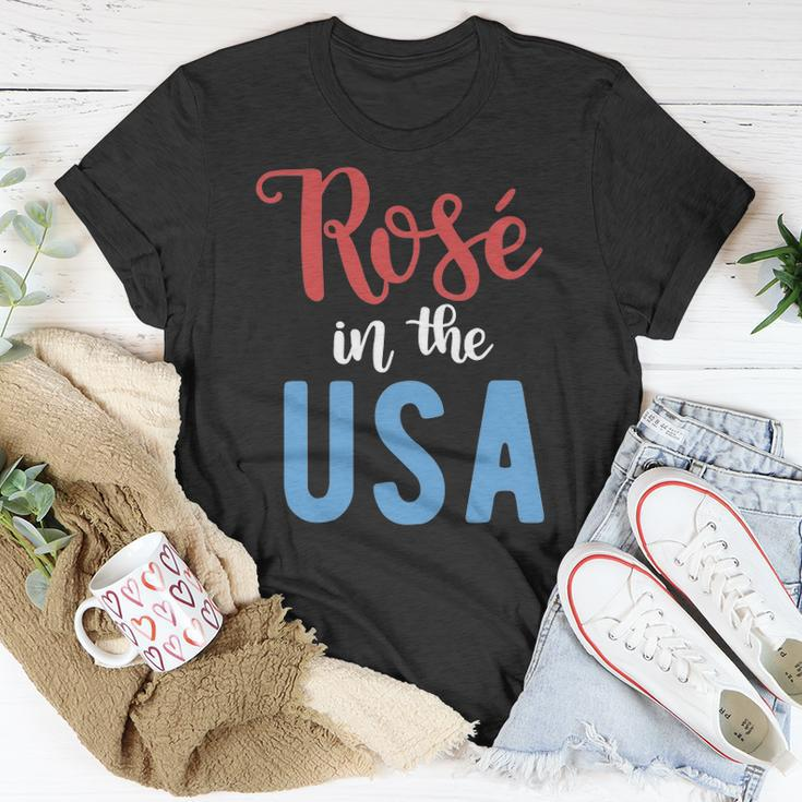Rose In The Usa Cute Drinking 4Th Of July Unisex T-Shirt Unique Gifts