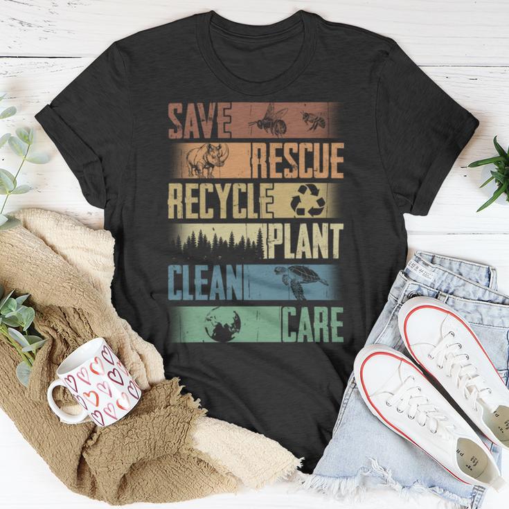 Save Rescue Recycled Plant Clean Care V3 Unisex T-Shirt Funny Gifts