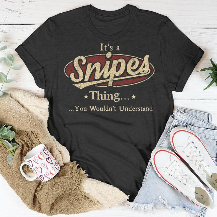 Snipes Shirt Personalized Name GiftsShirt Name Print T Shirts Shirts With Name Snipes Unisex T-Shirt Funny Gifts