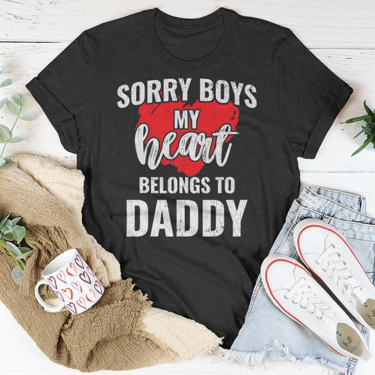 Sorry Boys My Heart Belongs To Daddy Kids Valentines Gift Unisex T-Shirt Unique Gifts