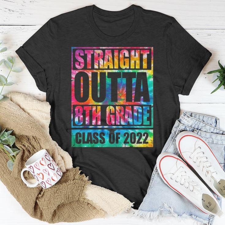 Straight Outta 8Th Grade Graduation 2022 Class Tie Dye Unisex T-Shirt Unique Gifts