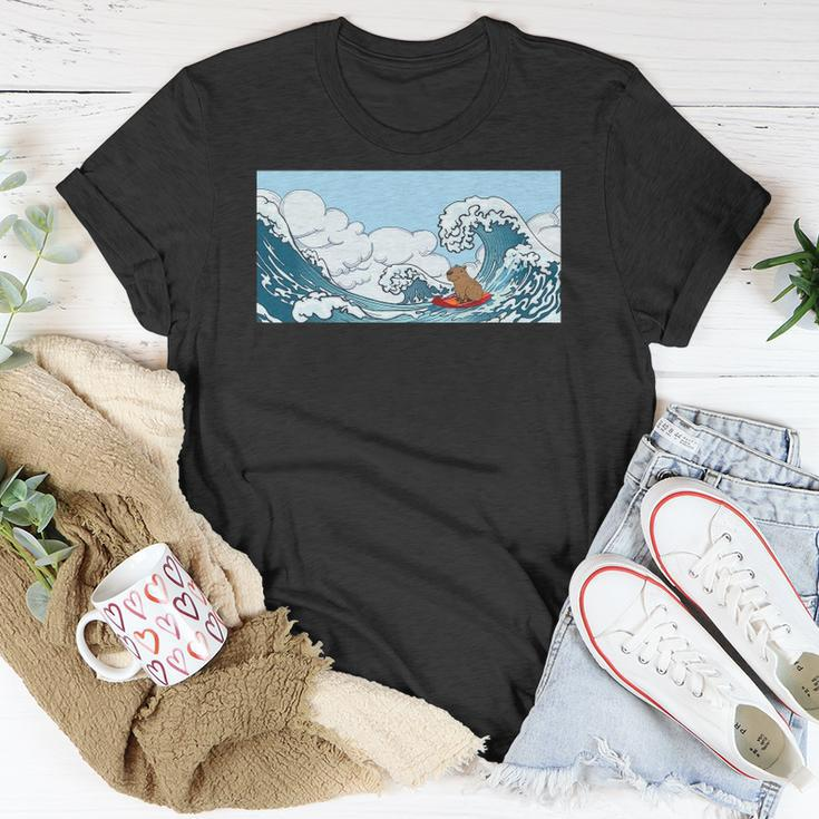 The Capybara On Great Wave Unisex T-Shirt Unique Gifts